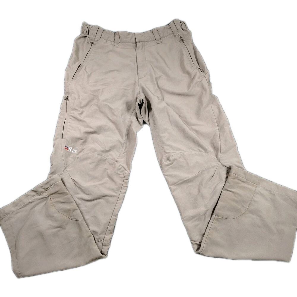 Rab Dihedral Pants Men's 34 x 32 Beige Lightweight Active Hiking Outdoor Stretch
